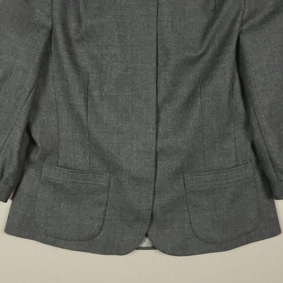 Banana Republic Blazer Jacket Women 8 Grey Wool Stretch Lined Career Business - Picture 3 of 12